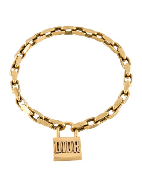 dior lucky locket necklace in aged gold-tone metal|DIOR.